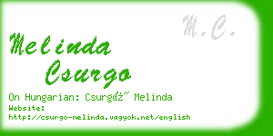 melinda csurgo business card